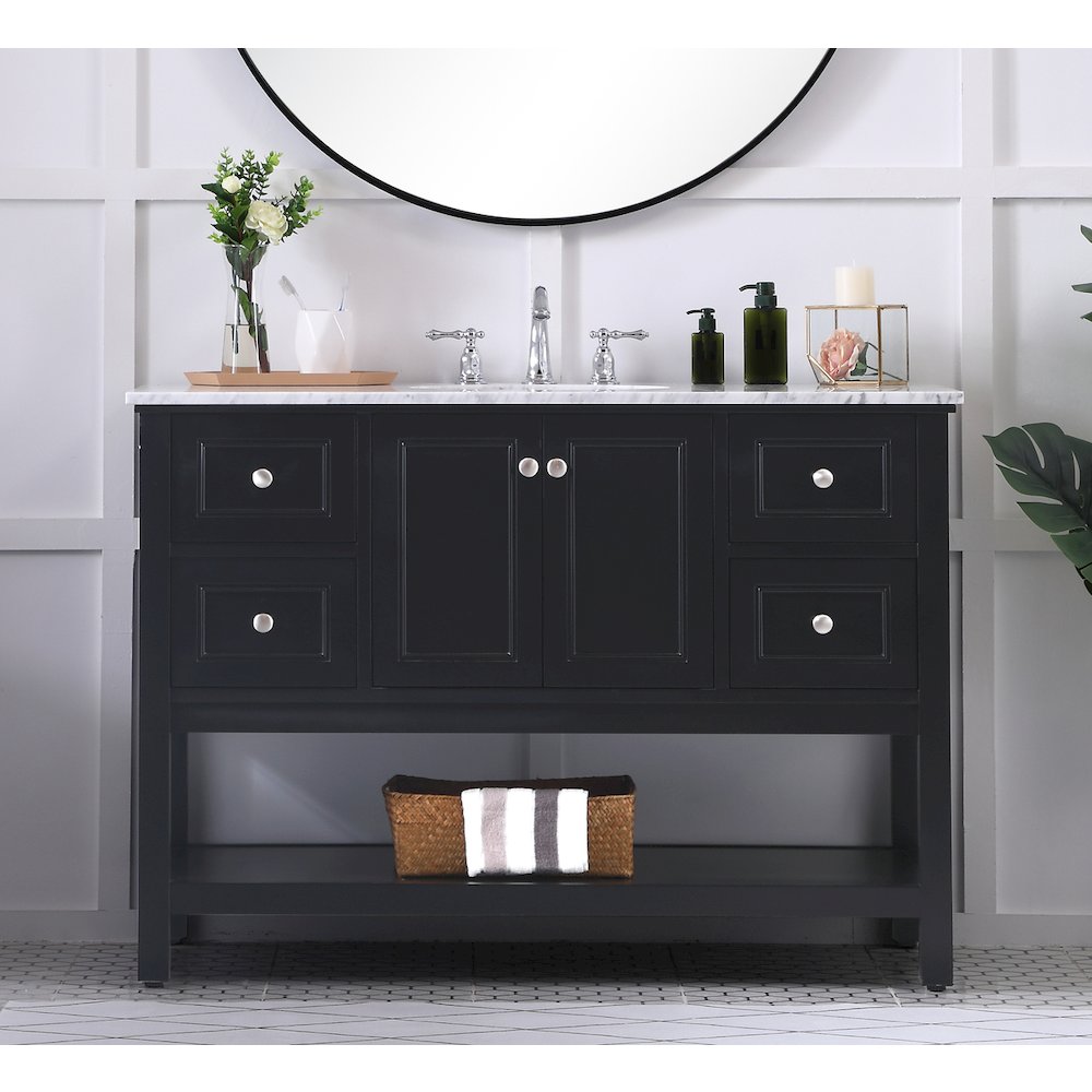 48 in. Single bathroom vanity set in Black