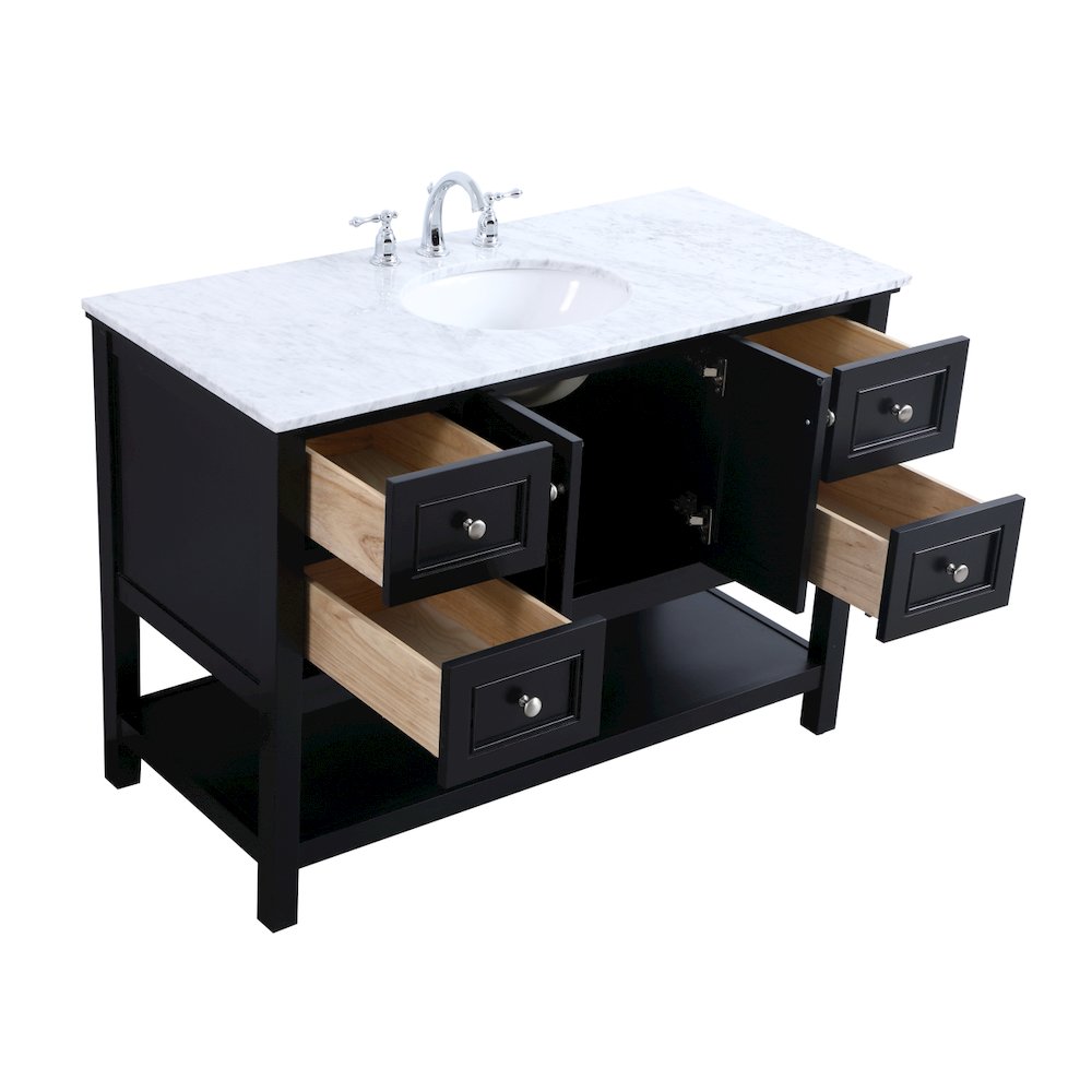 48 in. Single bathroom vanity set in Black