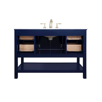 48 inch Single bathroom vanity in Blue