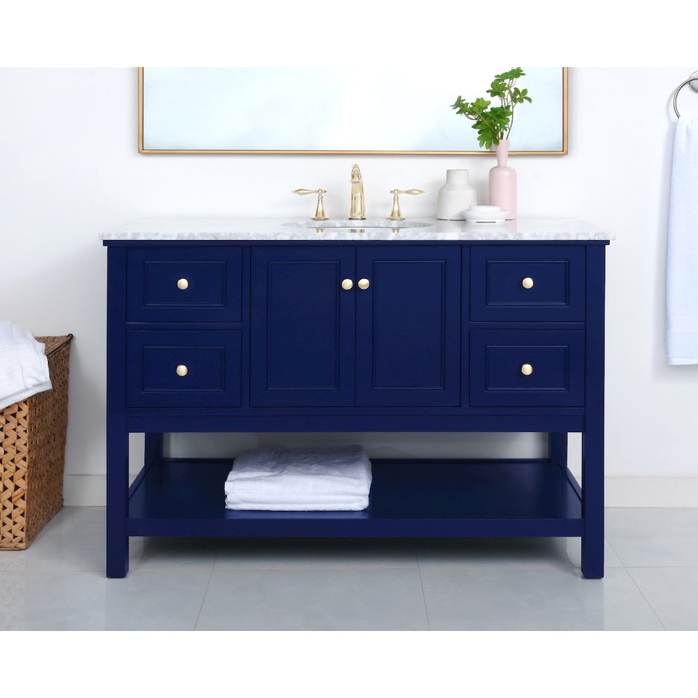 48 inch Single bathroom vanity in Blue