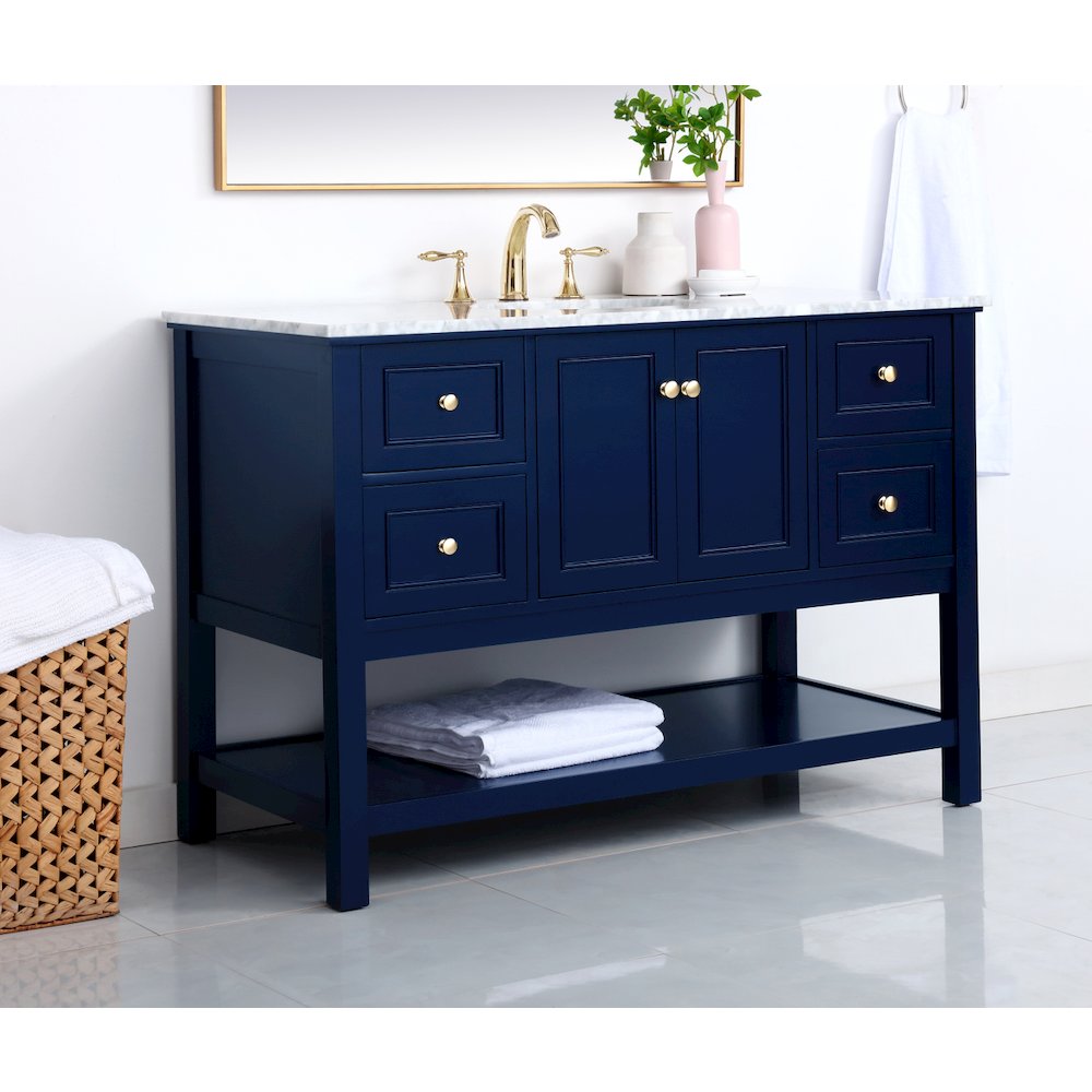 48 inch Single bathroom vanity in Blue