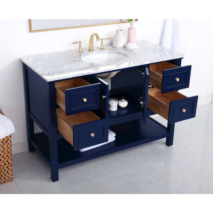 48 inch Single bathroom vanity in Blue