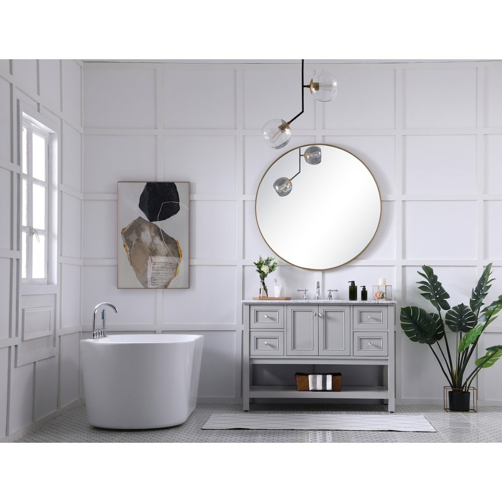 48 inch Single bathroom vanity in natural wood