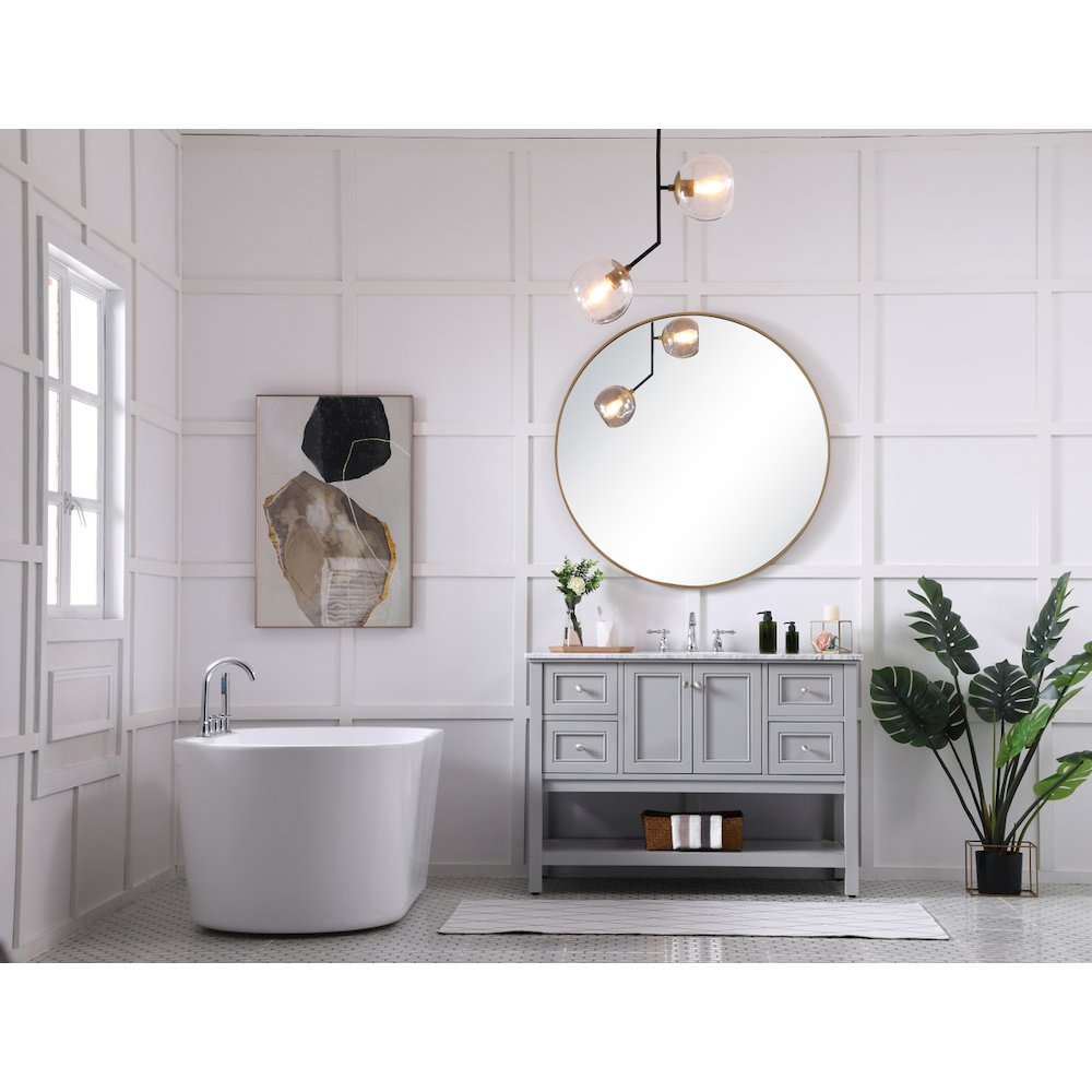 48 inch Single bathroom vanity in natural wood
