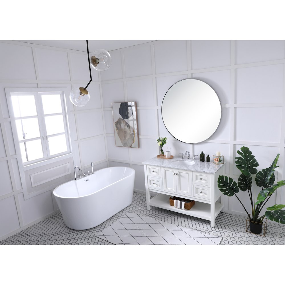 48 in. Single bathroom vanity set in White