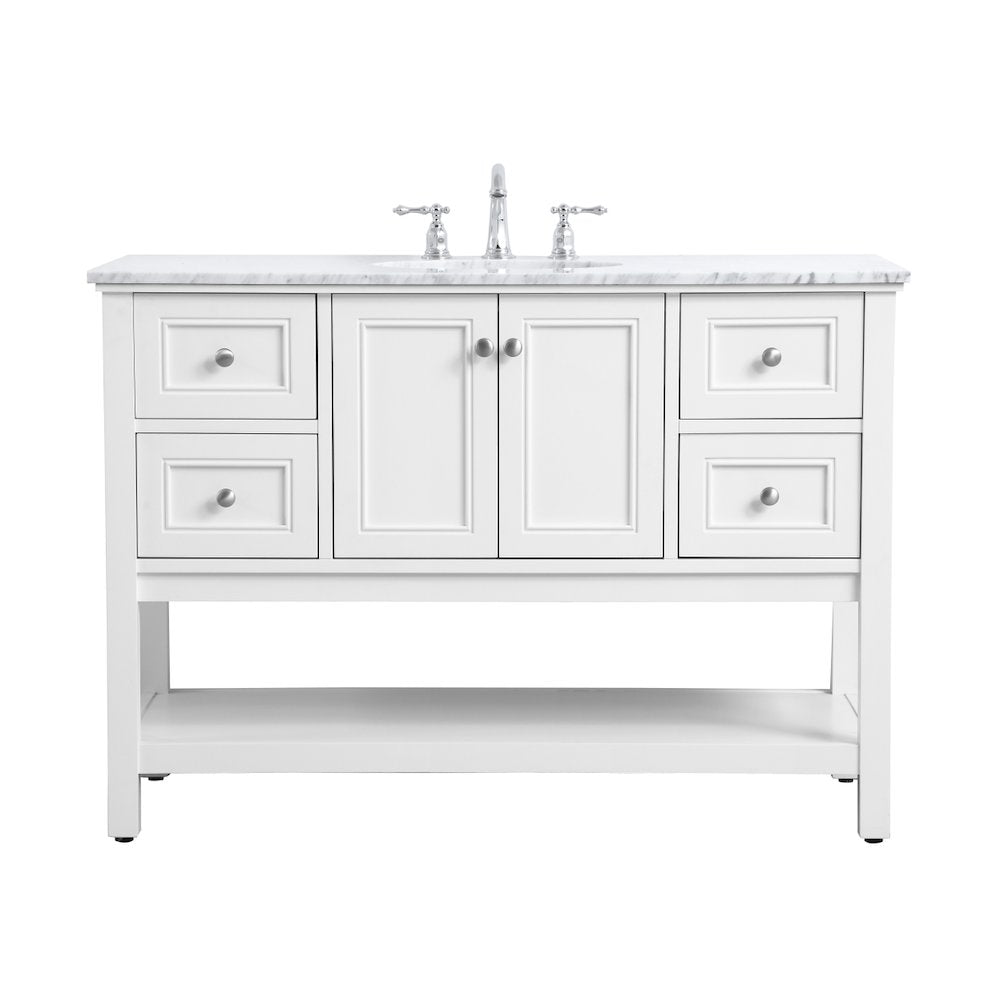 48 in. Single bathroom vanity set in White