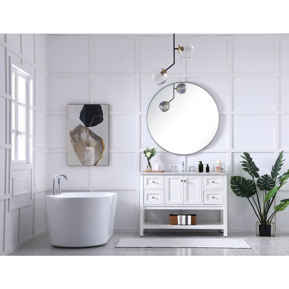 48 in. Single bathroom vanity set in White