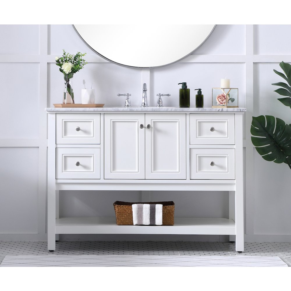 48 in. Single bathroom vanity set in White