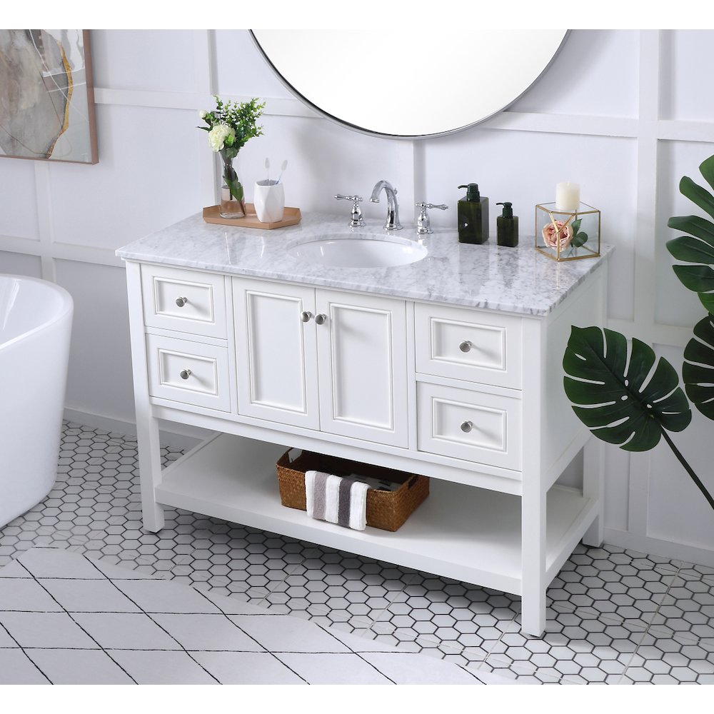 48 in. Single bathroom vanity set in White