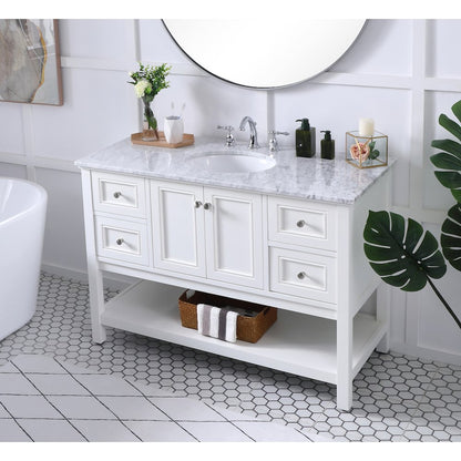 48 in. Single bathroom vanity set in White