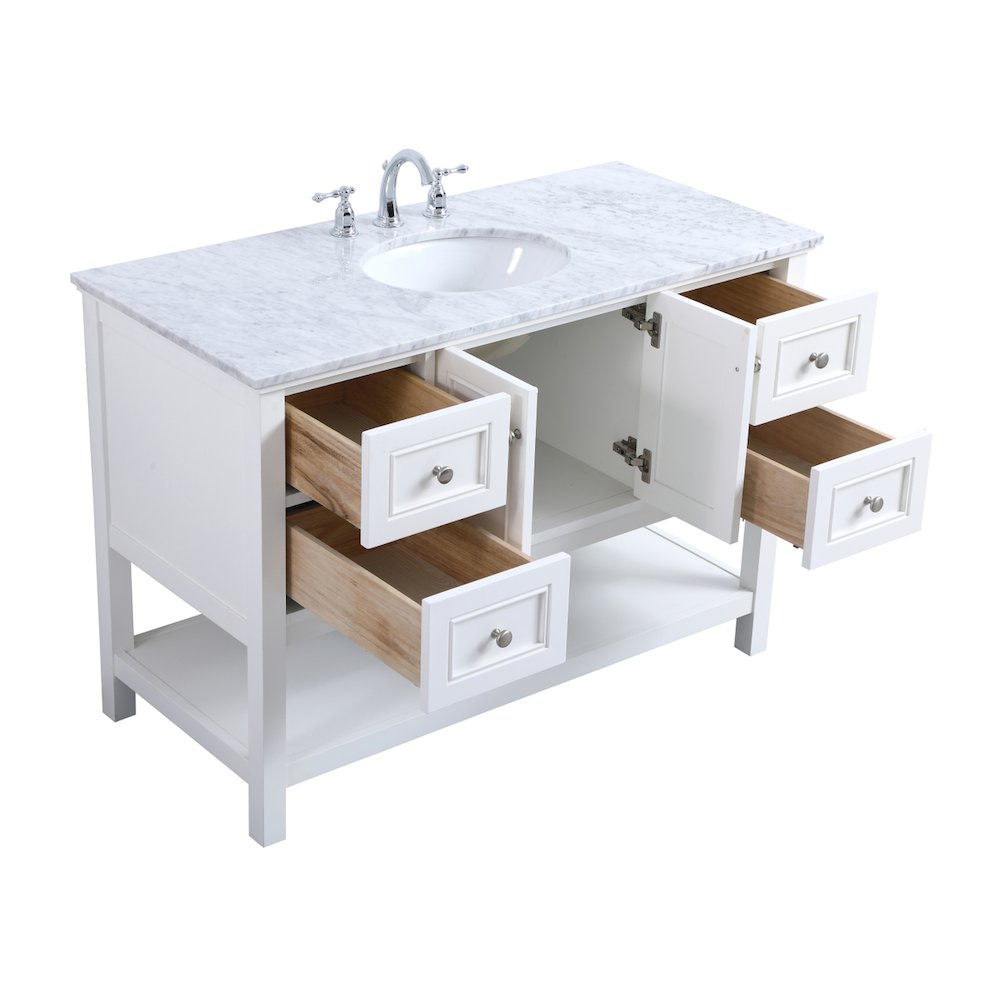 48 in. Single bathroom vanity set in White