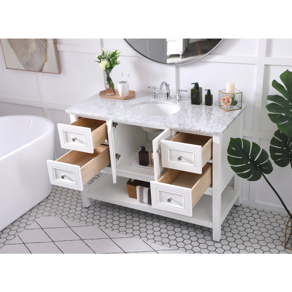 48 in. Single bathroom vanity set in White