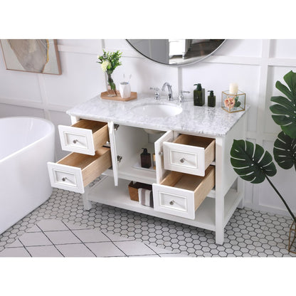 48 in. Single bathroom vanity set in White