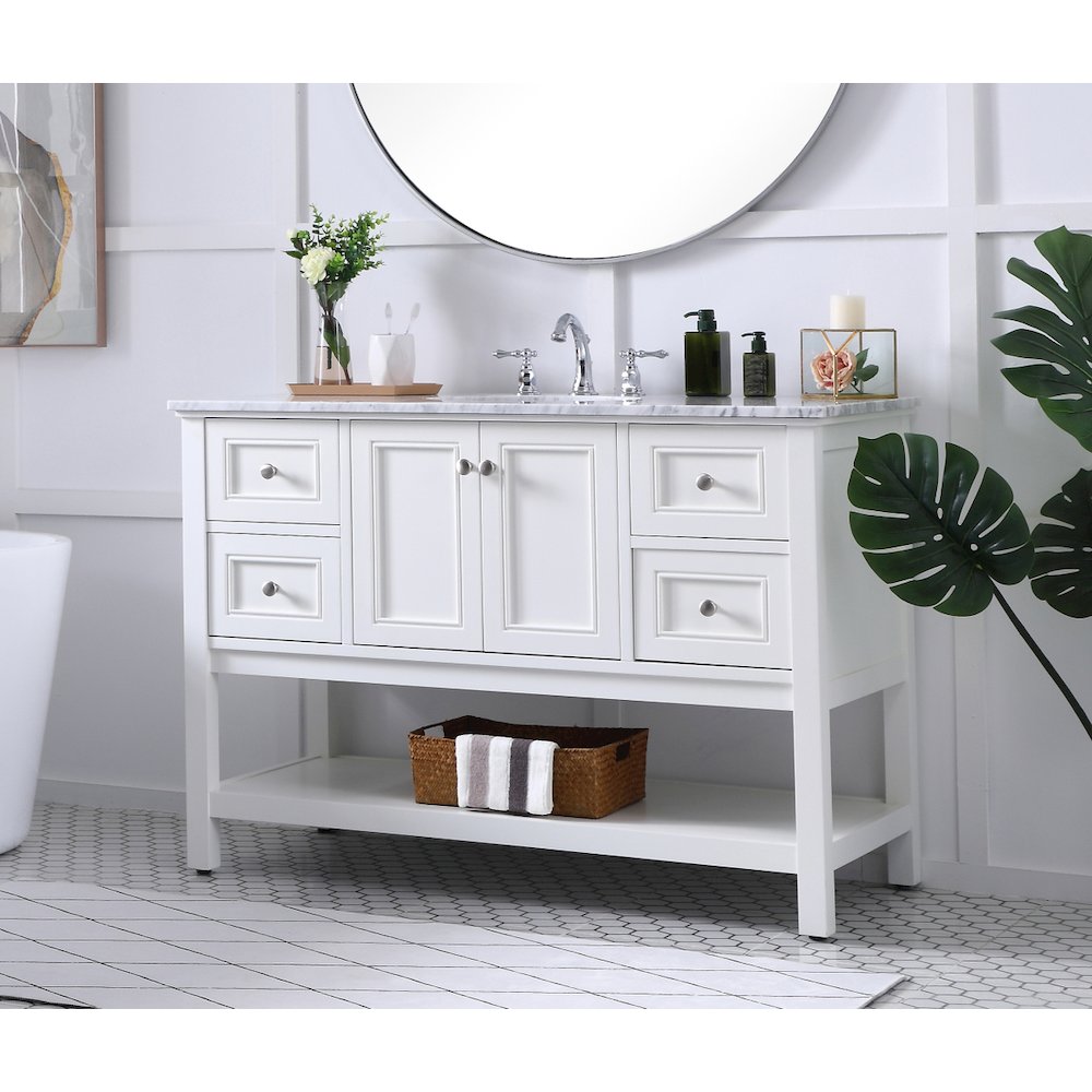 48 in. Single bathroom vanity set in White