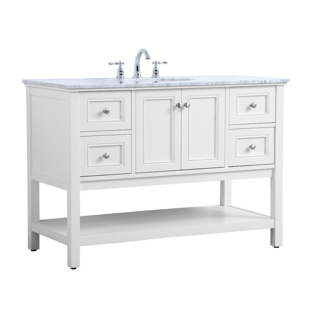 48 in. Single bathroom vanity set in White