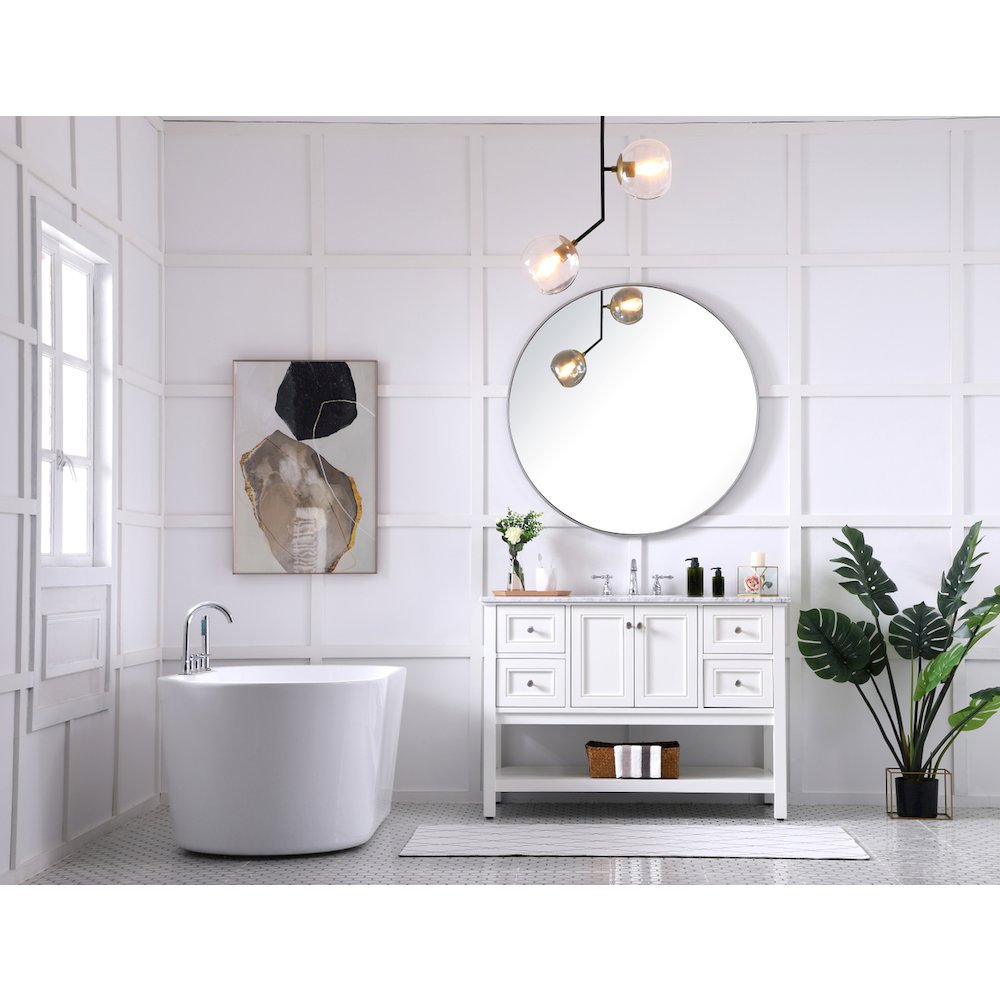 48 in. Single bathroom vanity set in White