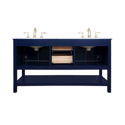 60 inch Single bathroom vanity in Blue