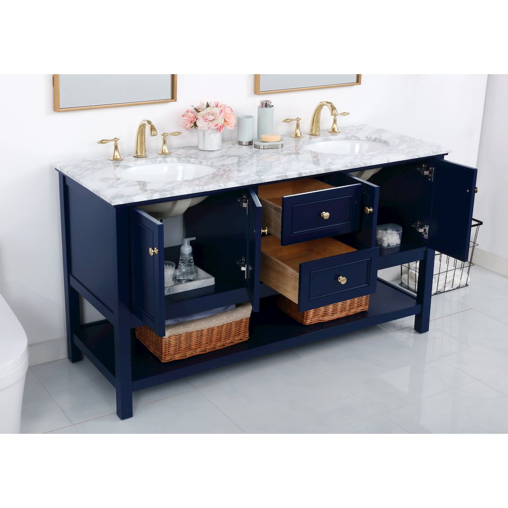 60 inch Single bathroom vanity in Blue