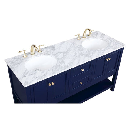 60 inch Single bathroom vanity in Blue