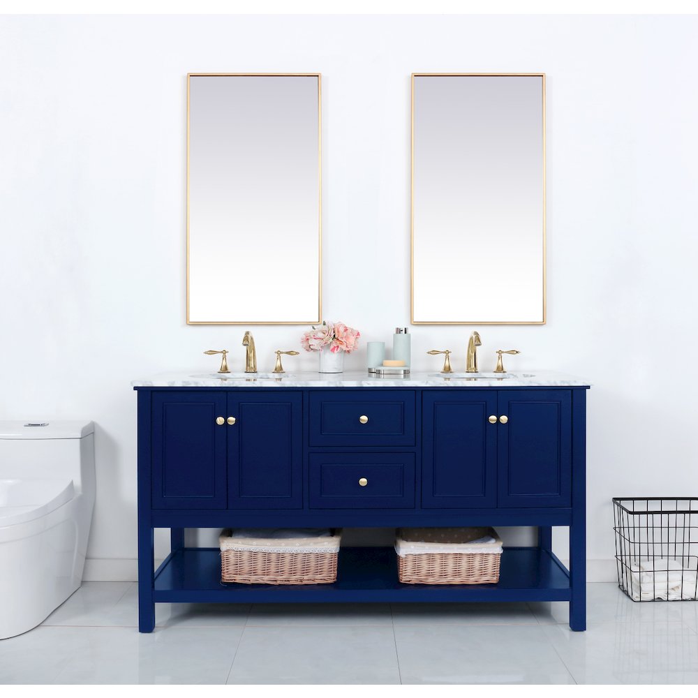 60 inch Single bathroom vanity in Blue