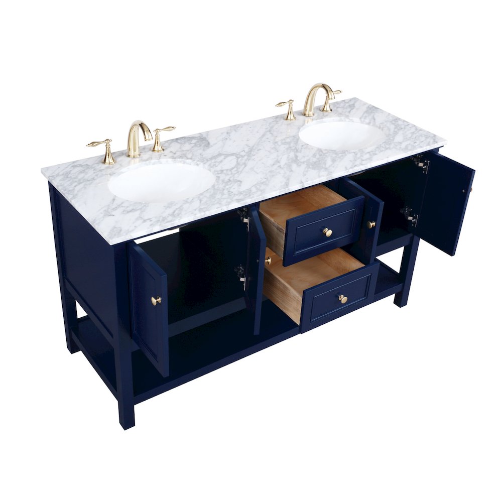 60 inch Single bathroom vanity in Blue