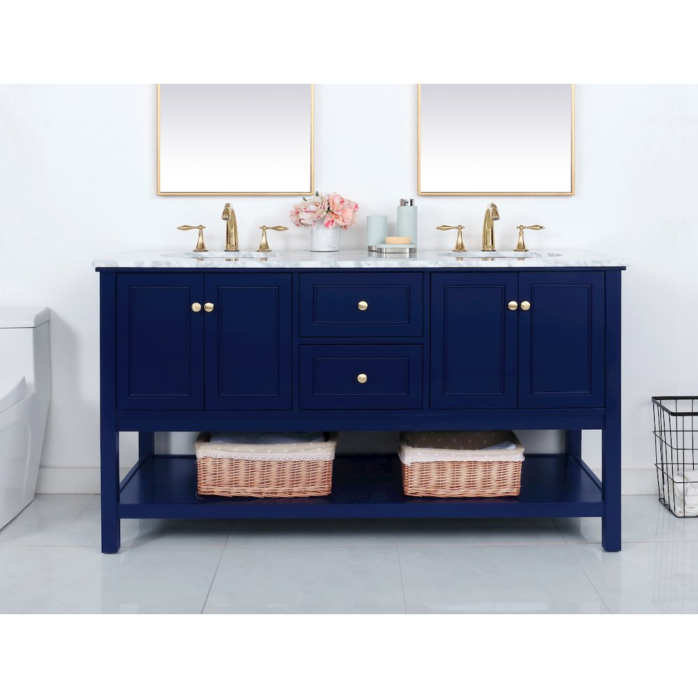 60 inch Single bathroom vanity in Blue