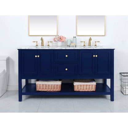 60 inch Single bathroom vanity in Blue