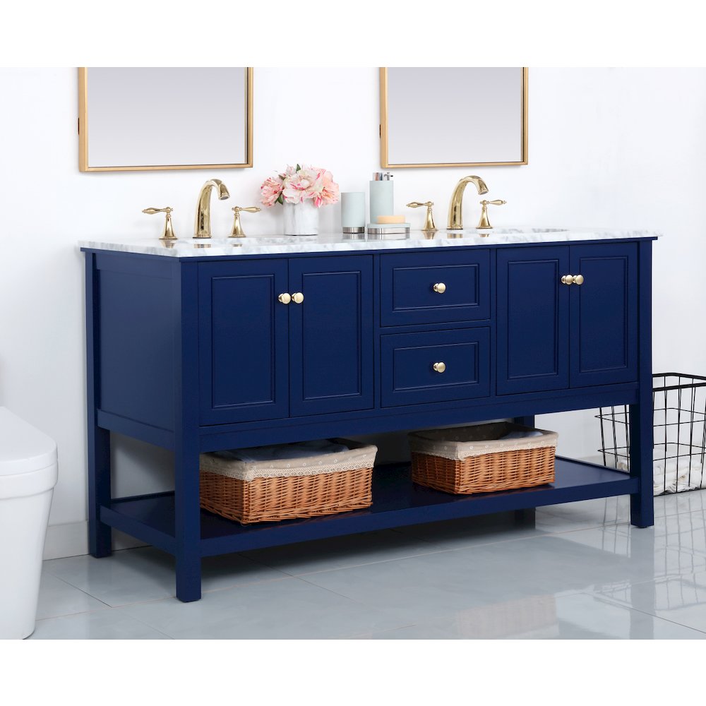 60 inch Single bathroom vanity in Blue