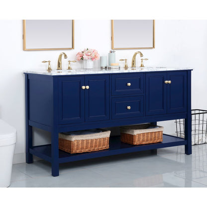 60 inch Single bathroom vanity in Blue