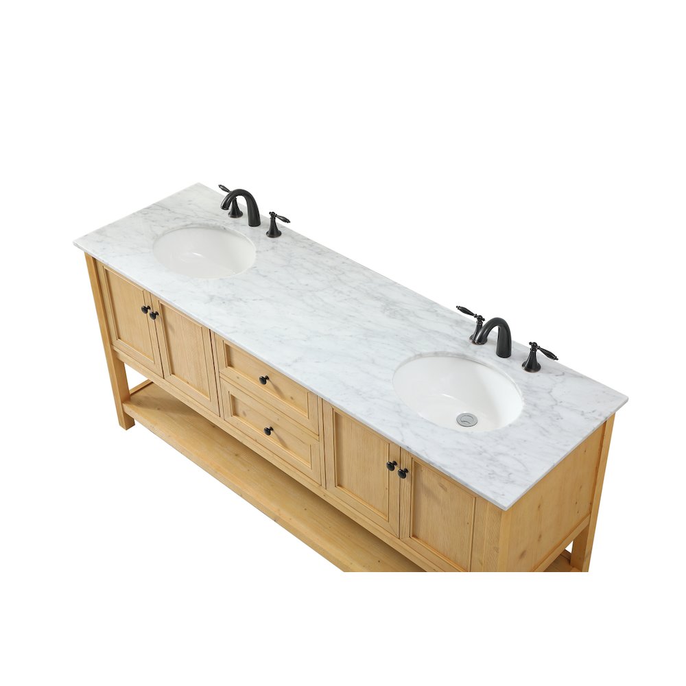 72 inch double bathroom vanity in natural wood