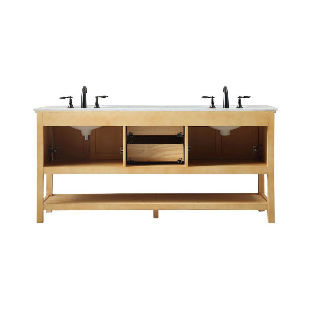 72 inch double bathroom vanity in natural wood
