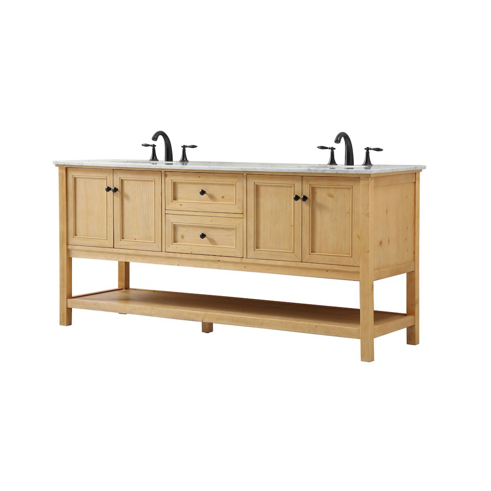72 inch double bathroom vanity in natural wood