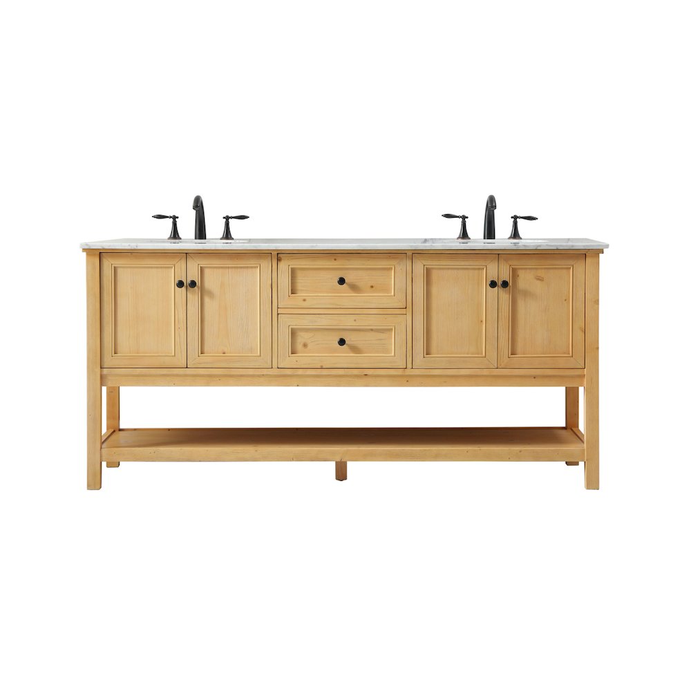 72 inch double bathroom vanity in natural wood