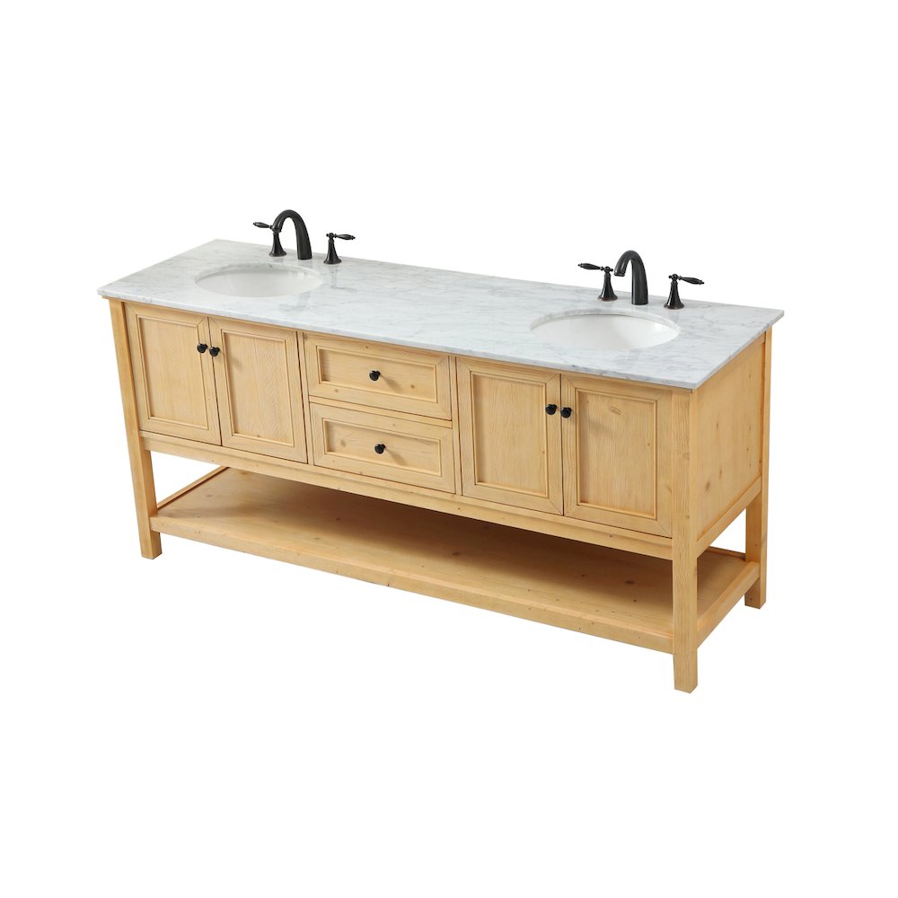 72 inch double bathroom vanity in natural wood
