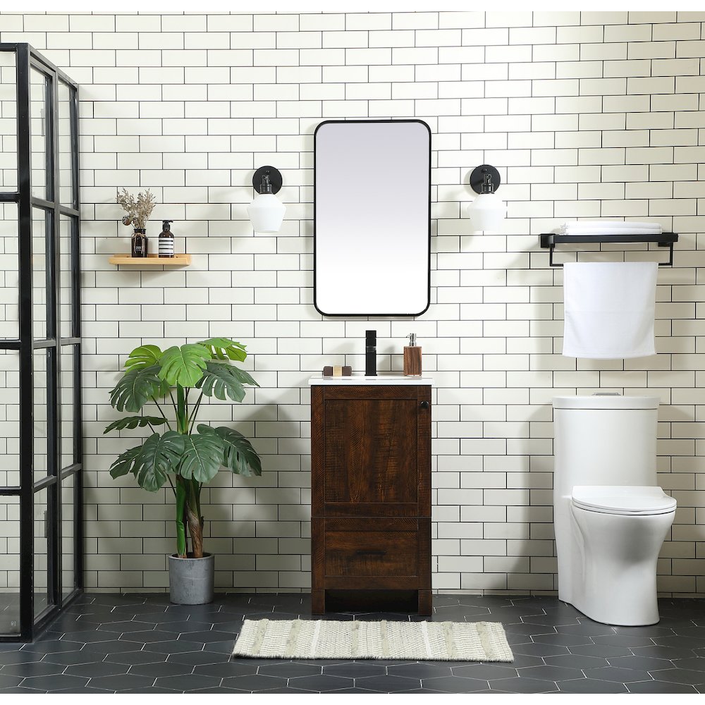 18 inch Single bathroom vanity in expresso
