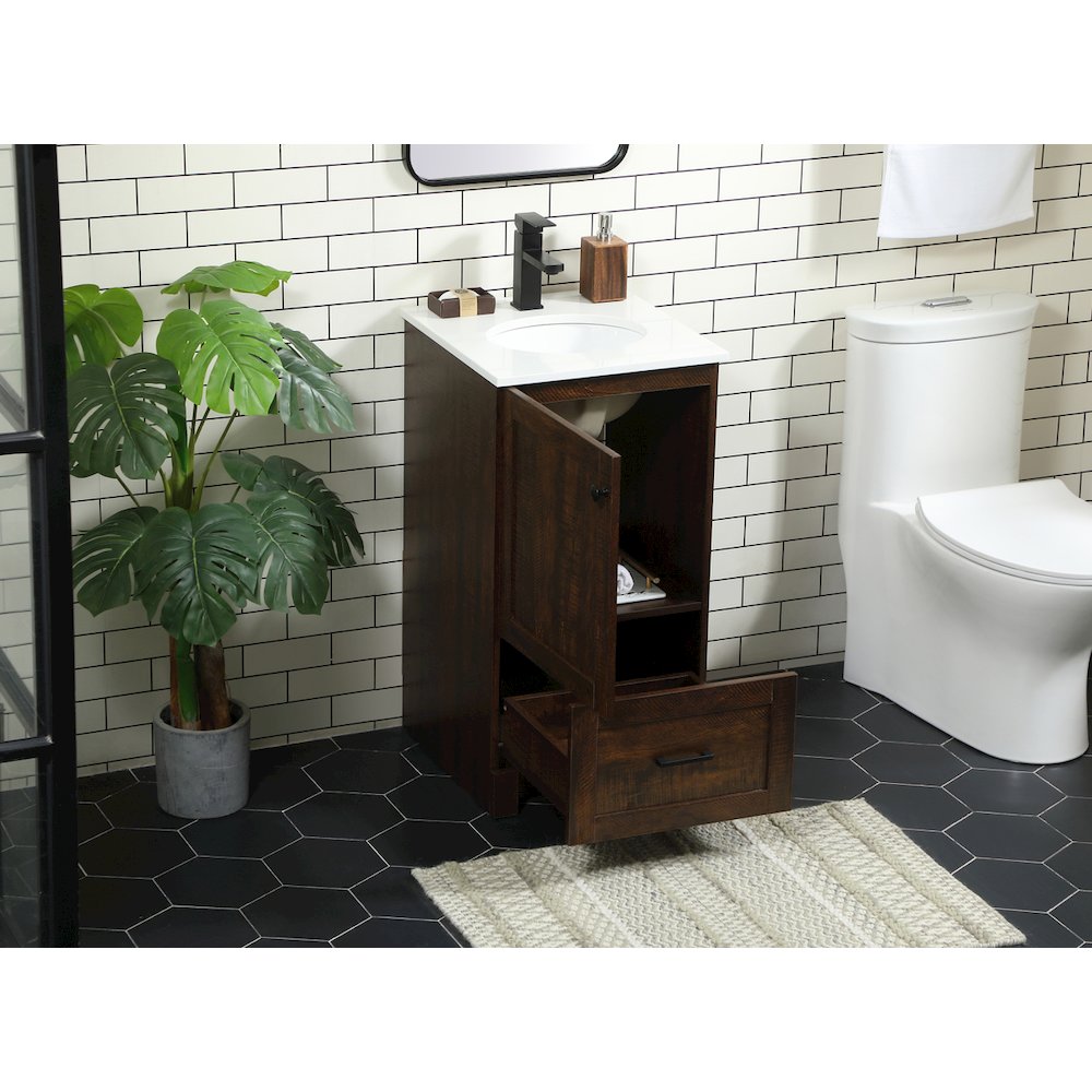 18 inch Single bathroom vanity in expresso