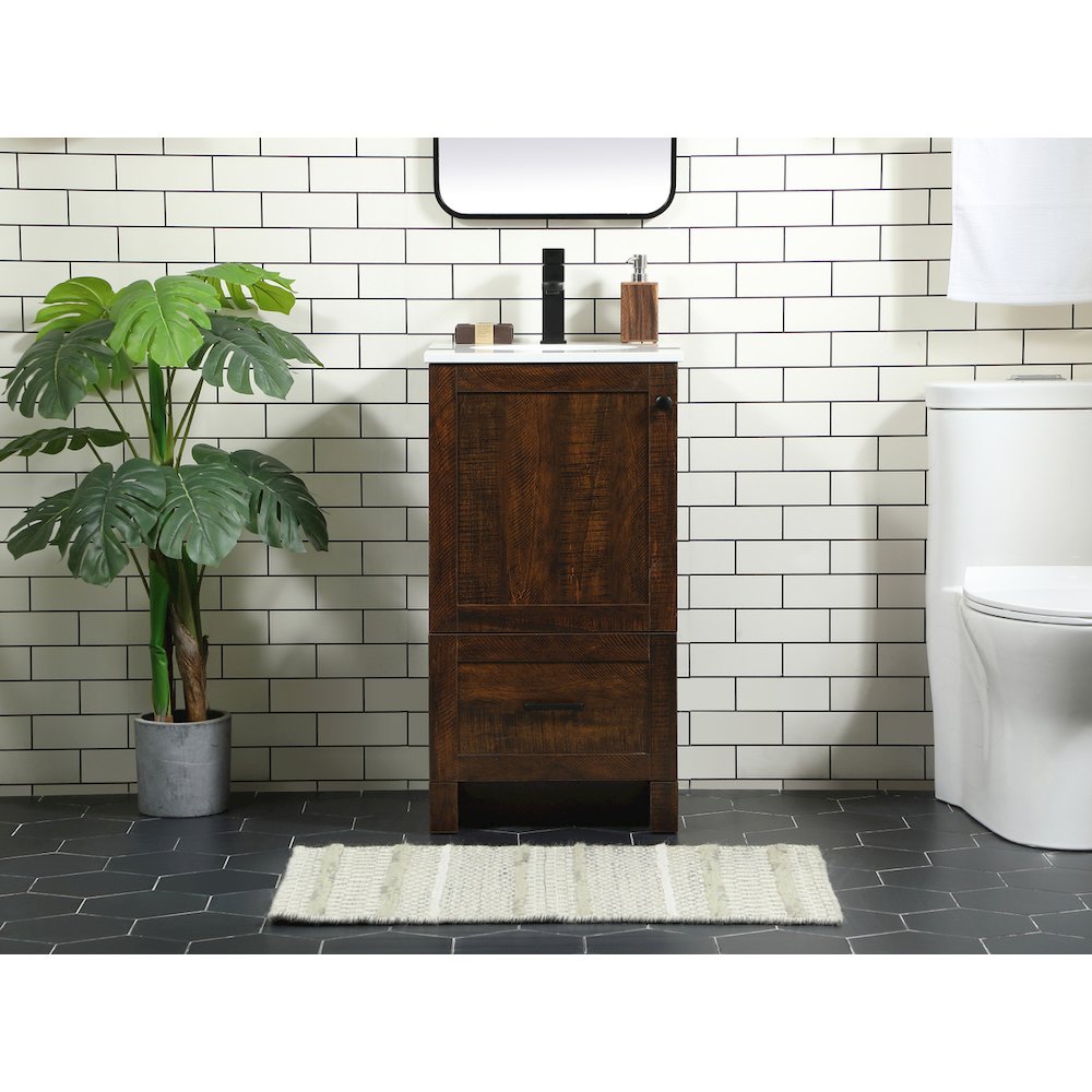 18 inch Single bathroom vanity in expresso