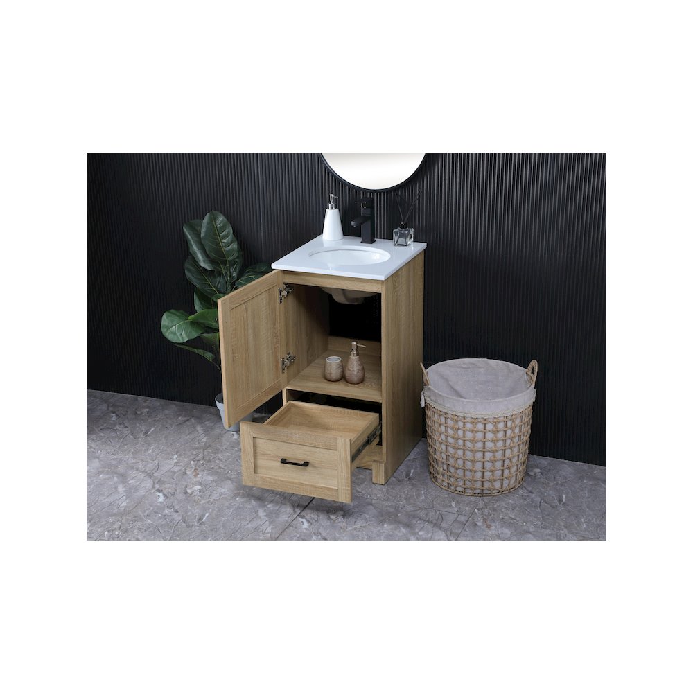 18 Inch Single Bathroom Vanity In Mango Wood