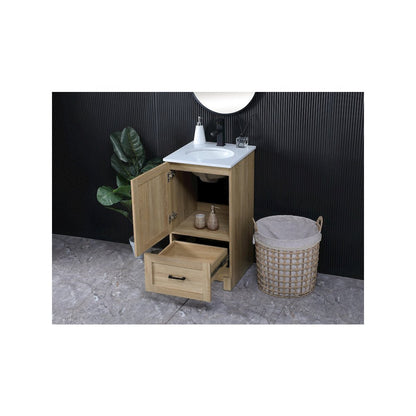 18 Inch Single Bathroom Vanity In Mango Wood