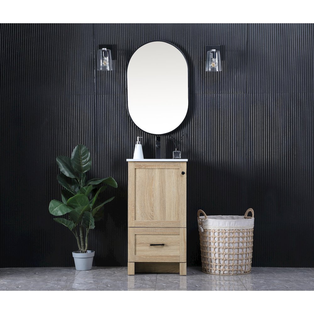 18 Inch Single Bathroom Vanity In Mango Wood