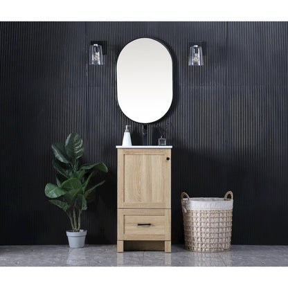 18 Inch Single Bathroom Vanity In Mango Wood