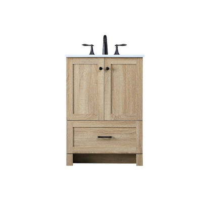 24 Inch Single Bathroom Vanity In Mango Wood