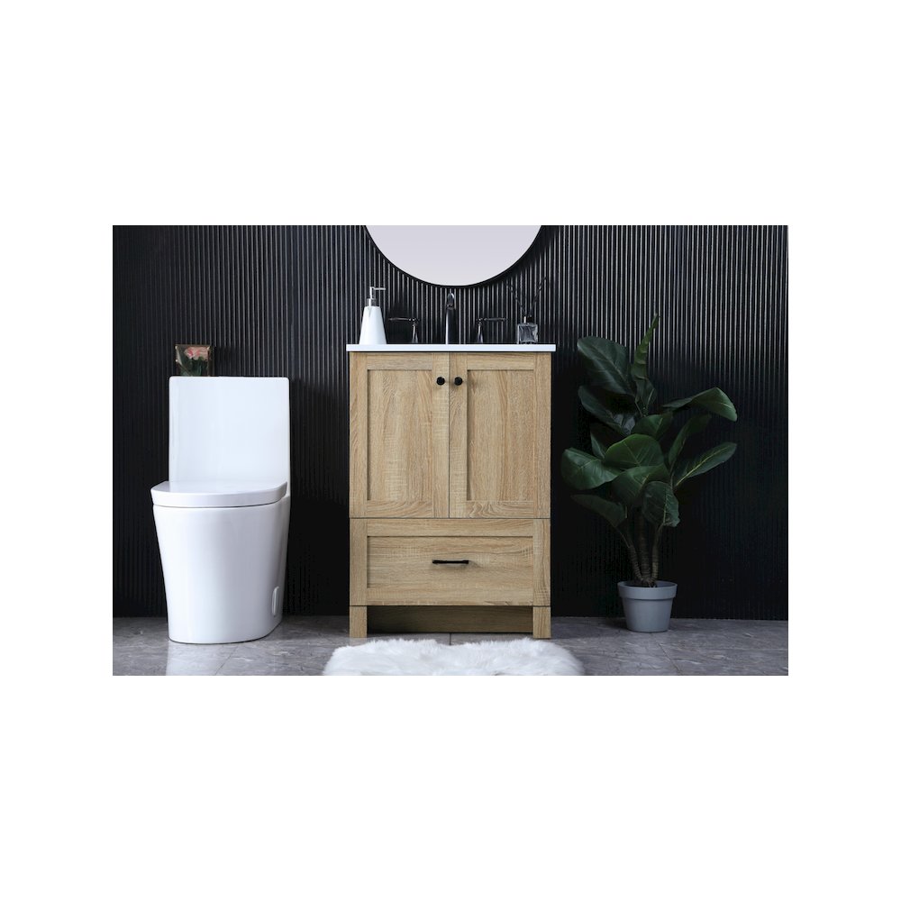 24 Inch Single Bathroom Vanity In Mango Wood