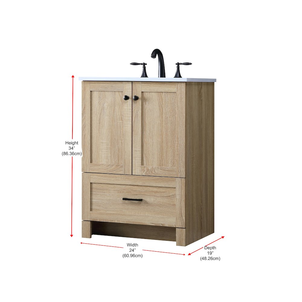24 Inch Single Bathroom Vanity In Mango Wood