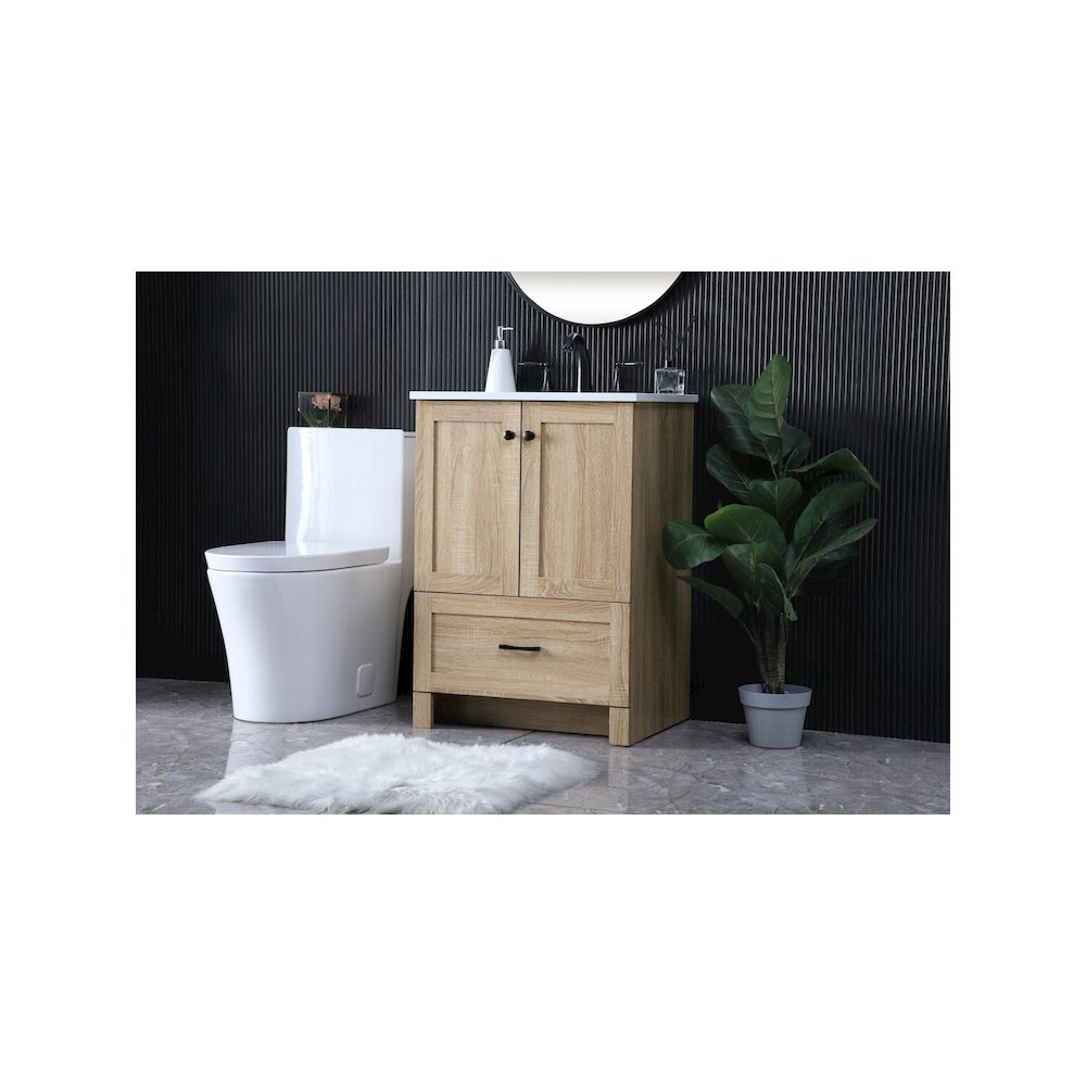 24 Inch Single Bathroom Vanity In Mango Wood