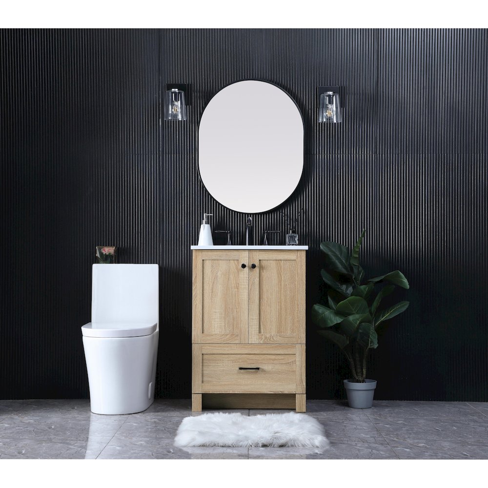24 Inch Single Bathroom Vanity In Mango Wood