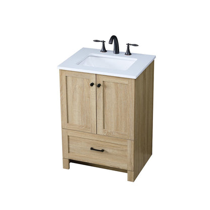 24 Inch Single Bathroom Vanity In Mango Wood