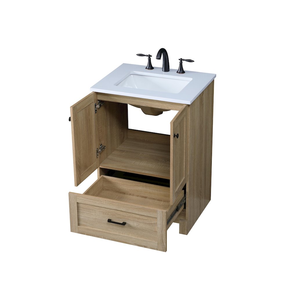 24 Inch Single Bathroom Vanity In Mango Wood