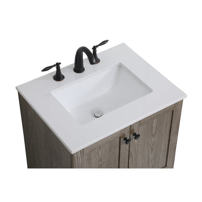 24 inch Single Bathroom Vanity in Weathered oak