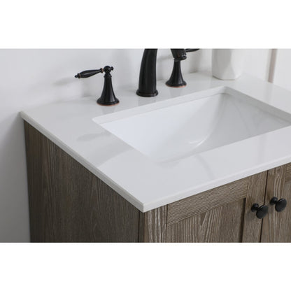 24 inch Single Bathroom Vanity in Weathered oak